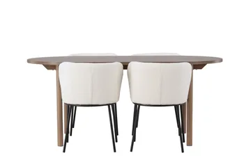 Andy Matgrupp 180 cm Oval med 4 Edina Stolar - Natur - Products - Möbler - Bord & matgrupp - Matgrupp