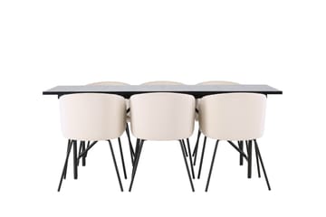 Astrid Matgrupp 200 cm Rektangulär med 6 Berit stolar - Beige - Products - Möbler - Bord & matgrupp - Matgrupp