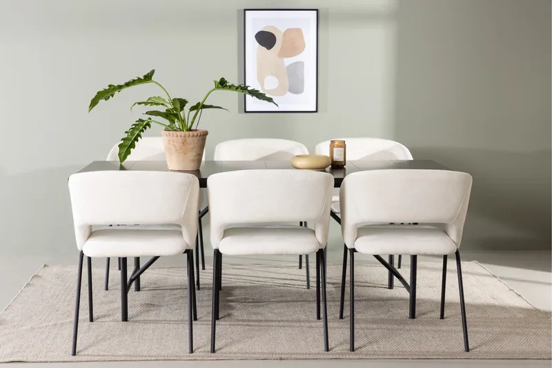 Astrid Matgrupp 200 cm Rektangulär med 6 Day stolar - Svart - Products - Möbler - Bord & matgrupp - Matgrupp