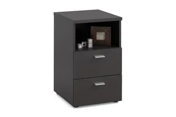 Colima Sängbord 35 cm med Förvaring 2 Lådor + Hylla - Svart - Products - Möbler - Bord & matgrupp - Avlastningsbord & sidobord - Sängbord & nattduksbord