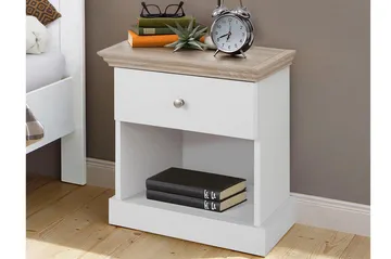 Dareia Sängbord 45 cm - Vit/Brun - Products - Möbler - Bord & matgrupp - Avlastningsbord & sidobord - Sängbord & nattduksbord