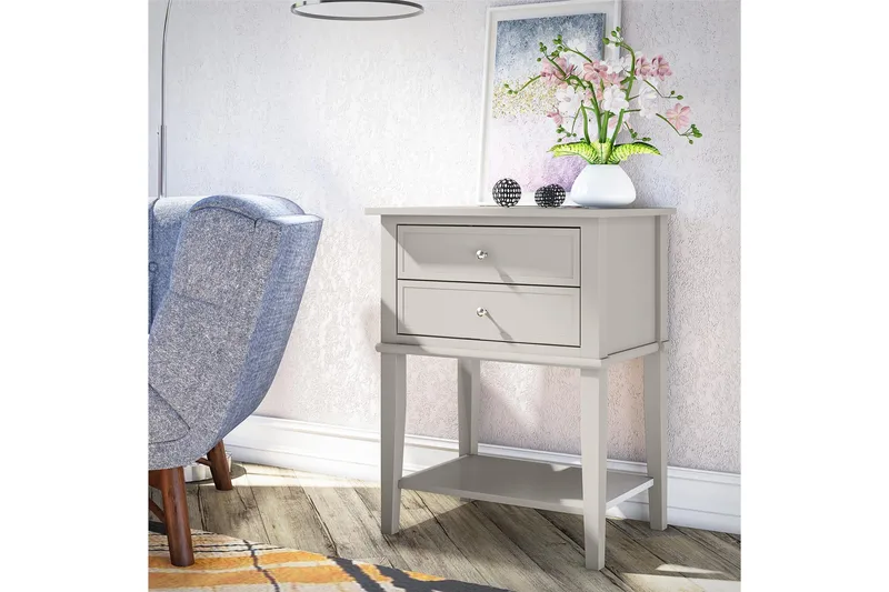 Franklin Sidobord 56x39 cm Beige - Queer Eye - Products - Möbler - Bord & matgrupp - Avlastningsbord & sidobord - Brickbord & småbord