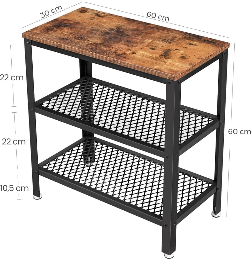 Lasse sidobord 60 x 30 cm - Brun/svart - Brun/Svart - Products - Möbler - Bord & matgrupp - Avlastningsbord & sidobord - Brickbord & småbord