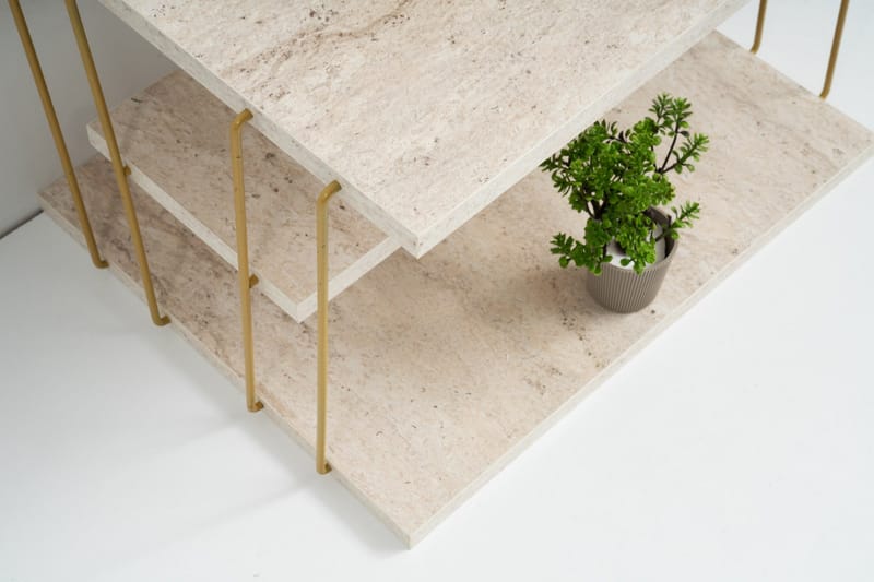 Lifon Sidobord 50 cm - Guld/Marmor - Products - Möbler - Bord & matgrupp - Avlastningsbord & sidobord - Brickbord & småbord