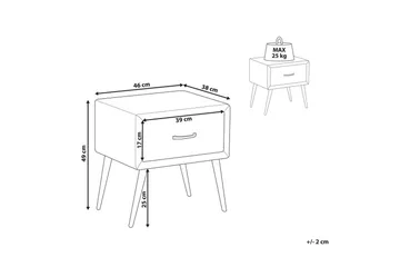 Sängbord Flayat Beige, guld, roséguld - Beige, guld, roséguld - Products - Möbler - Bord & matgrupp - Avlastningsbord & sidobord - Sängbord & nattduksbord