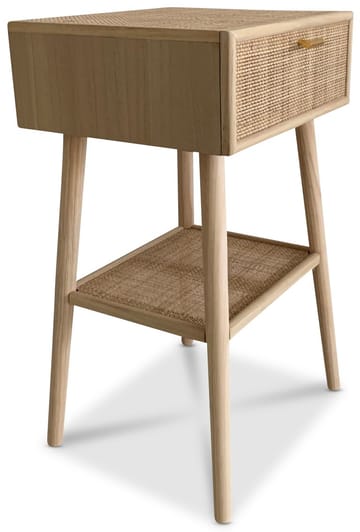 Sängbord i rotting/mässig höjd 70 cm - React - Ljus ek / Mässing - Products - Möbler - Bord & matgrupp - Avlastningsbord & sidobord - Sängbord & nattduksbord
