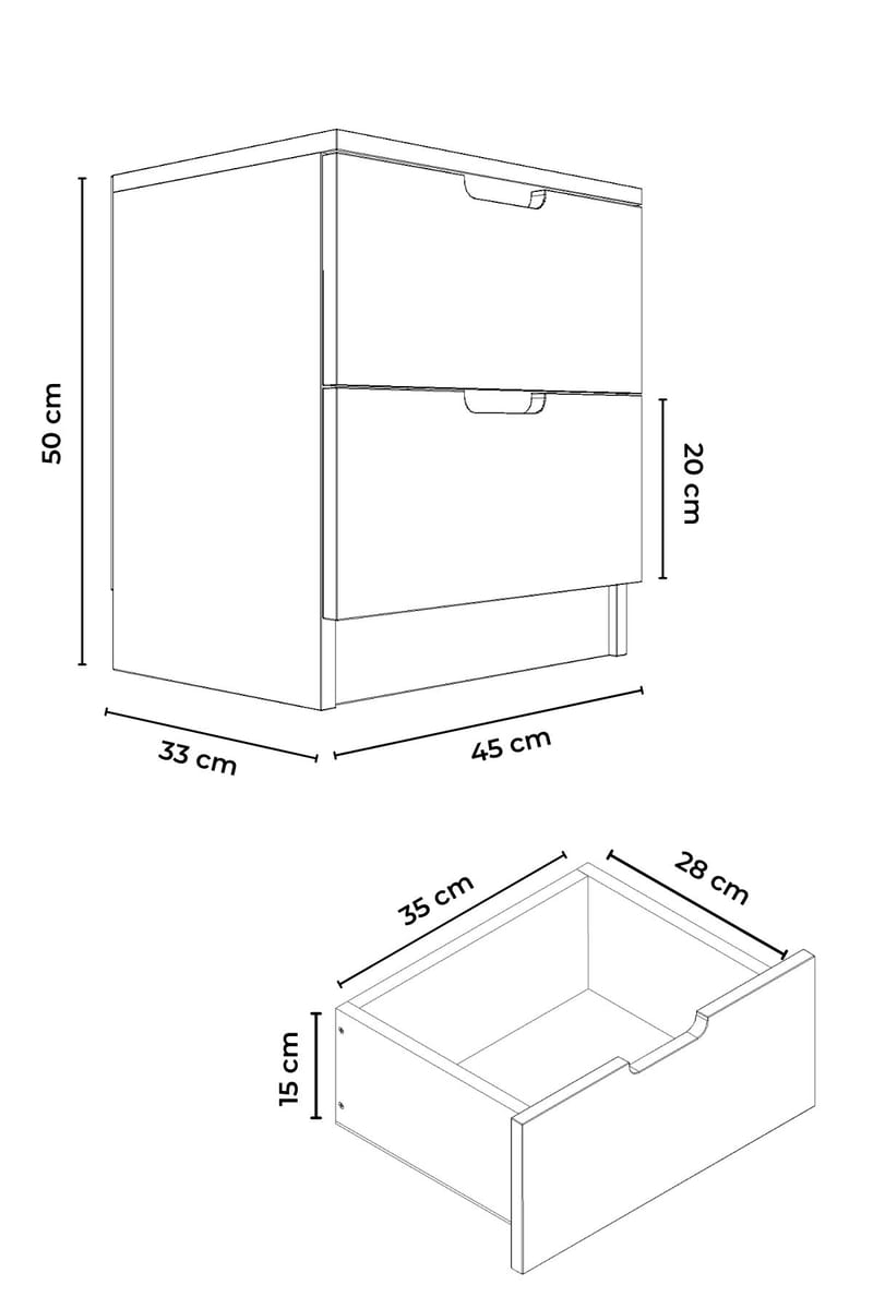 Boran Sängbord 45 cm - Products - Möbler - Bord & matgrupp - Avlastningsbord & sidobord - Sängbord & nattduksbord