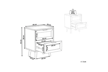 Sängbord Opoco med 2 förvaringslådor - Products - Möbler - Bord & matgrupp - Avlastningsbord & sidobord - Sängbord & nattduksbord