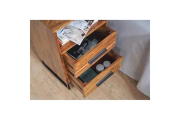 Sängbord Wohnling Massivt trä för kontinentalsängar med 2 lådor förvaringshylla lantlig stil - Products - Möbler - Bord & matgrupp - Avlastningsbord & sidobord - Sängbord & nattduksbord