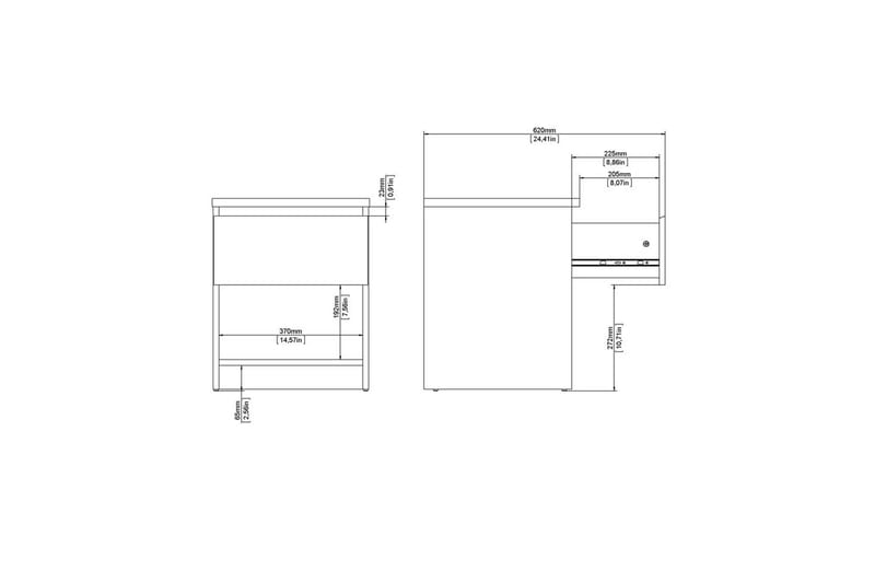 Salomns Sängbord 40,4 cm - Svart - Products - Möbler - Bord & matgrupp - Avlastningsbord & sidobord - Sängbord & nattduksbord