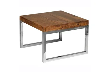 Sido bord Wohnling massivt trä, kvadratisk med metallkromben, herrgårdsstil 60x60 cm - 60x60 cm - Products - Möbler - Bord & matgrupp - Avlastningsbord & sidobord - Brickbord & småbord