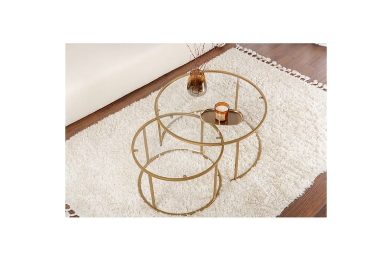 Soffbordset Rikiya Guld Transparent - Products - Möbler - Bord & matgrupp - Avlastningsbord & sidobord - Satsbord