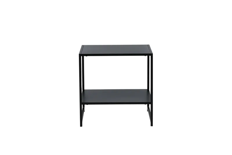 Staal Sidobord med Hylla, Svart