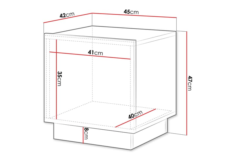 Torvalen Sängbord 45 cm - Svart - Products - Möbler - Bord & matgrupp - Avlastningsbord & sidobord - Sängbord & nattduksbord
