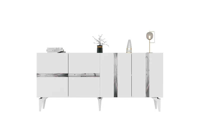 Vania Konsollbord 150 cm, Vit/Silver