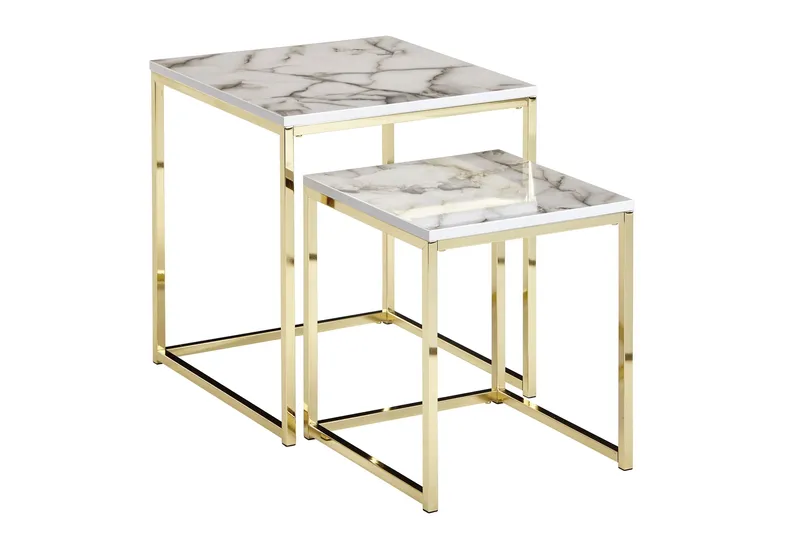 Willowdale Satsbord 45 cm - Vit/Grå/Guld - Products - Möbler - Bord & matgrupp - Avlastningsbord & sidobord - Satsbord