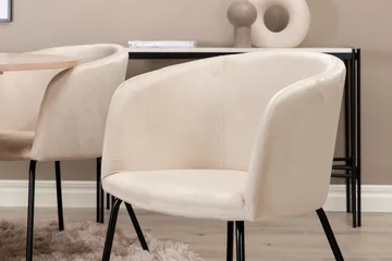 Bianca Matgrupp 110 cm Rund med 4 Berit stolar - Beige - Products - Möbler - Bord & matgrupp - Matgrupp