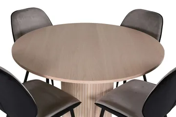 Bianca Matgrupp 110 cm Rund med 4 Emma stolar - Svart - Products - Möbler - Bord & matgrupp - Matgrupp