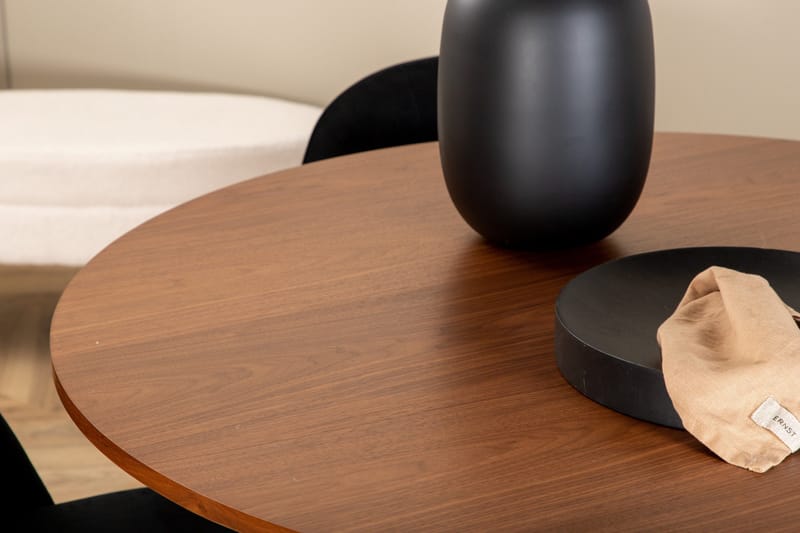 Bianca Matgrupp 110 cm Rund med 4 Wrinkles stolar - Svart - Products - Möbler - Bord & matgrupp - Matgrupp