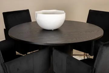 Bianca Matgrupp 110 cm Rund med 4 Petra stolar - Svart - Products - Möbler - Bord & matgrupp - Matgrupp