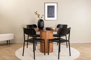 Bianca Matgrupp 110 cm Rund med 4 Polly stolar - Svart - Products - Möbler - Bord & matgrupp - Matgrupp