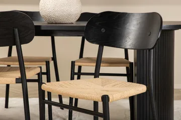 Bianca Matgrupp 200 cm Oval med 4 Polly stolar - Svart - Products - Möbler - Bord & matgrupp - Matgrupp