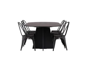 Bootcut Matbord 230x115 cm med 4 Tempe Stolar - Svart - Products - Möbler - Bord & matgrupp - Matbord & köksbord