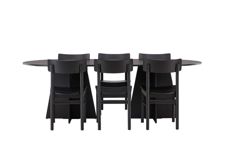 Bootcut Matgrupp + 6 stolar - Svart - Products - Möbler - Bord & matgrupp - Matgrupp