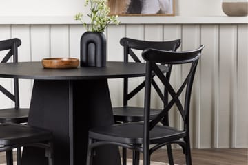 Bootcut Matgrupp 110 cm Rund med 4 Crosett stolar - Svart - Products - Möbler - Bord & matgrupp - Matgrupp