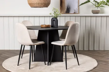 Bootcut Matgrupp 110 cm Rund med 4 Polar stolar - Beige - Products - Möbler - Bord & matgrupp - Matgrupp