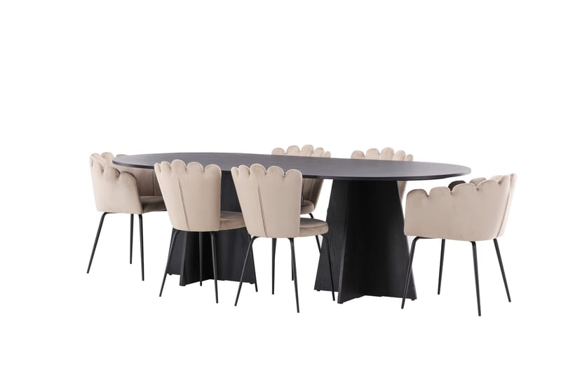 Bootcut Matgrupp 230 cm Oval med 4 Limhamn stolar - Beige - Products - Möbler - Bord & matgrupp - Matgrupp