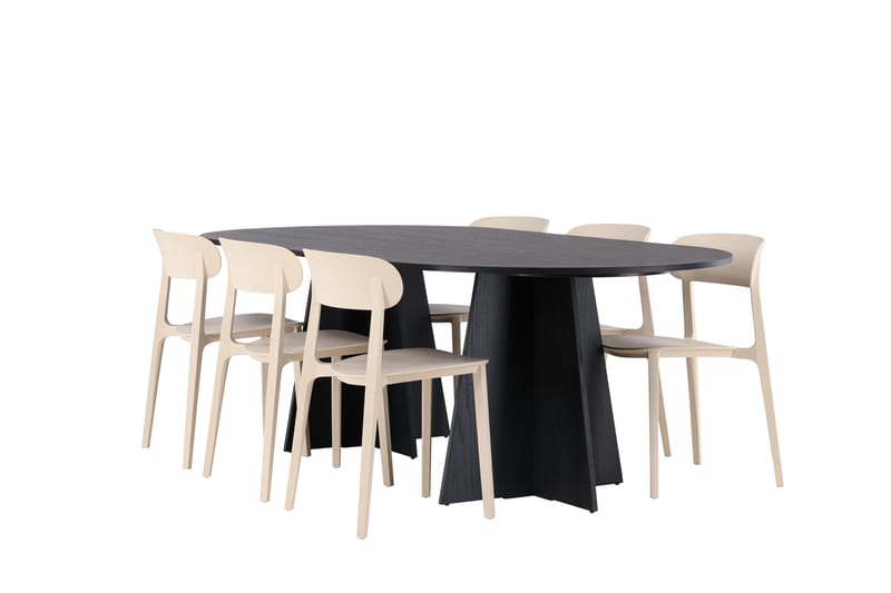 Bootcut Matgrupp 230 cm Oval med 6 Åstol stolar - Svart - Products - Möbler - Bord & matgrupp - Matgrupp