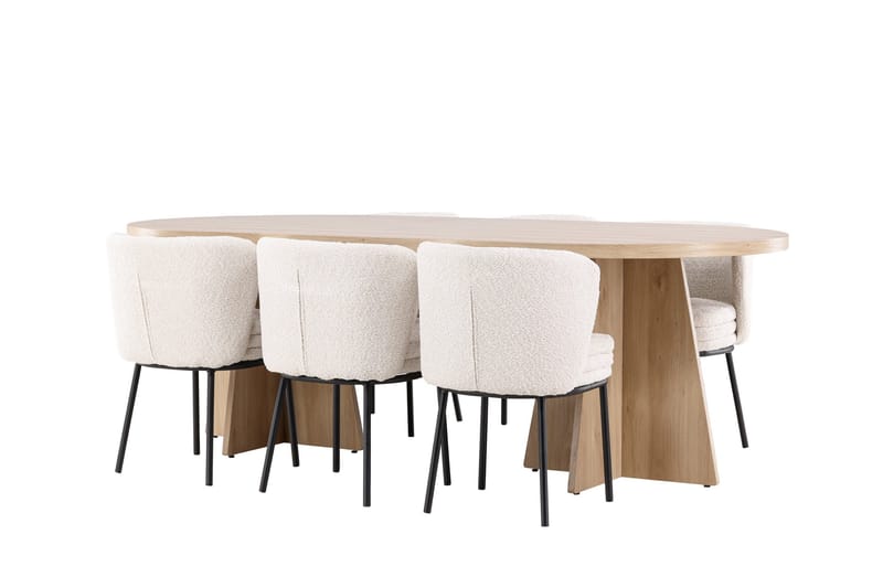 Bootcut Matgrupp 230 cm Rektangulär med 6 Agnes stolar - Whitewash/Vit - Products - Möbler - Bord & matgrupp - Matgrupp