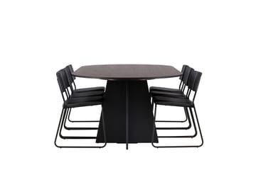 Bootcut Matgrupp 230 cm Rektangulär med 6 Kenth Stolar - Svart - Products - Möbler - Bord & matgrupp - Matgrupp