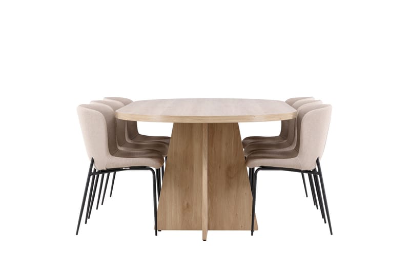 Bootcut Matgrupp 230 cm Rektangulär med 6 Modesto stolar - Whitewash/Beige - Products - Möbler - Bord & matgrupp - Matgrupp