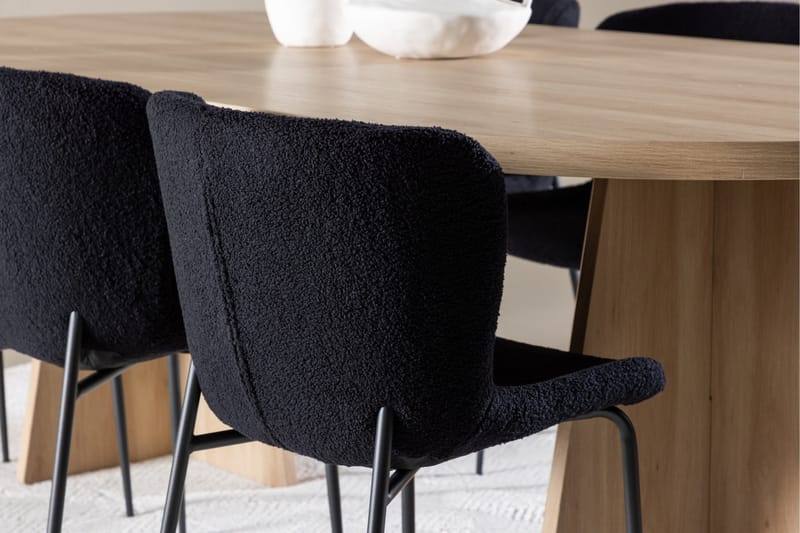 Bootcut Matgrupp 230 cm Rektangulär med 6 Modesto stolar - Whitewash/Svart - Products - Möbler - Bord & matgrupp - Matgrupp