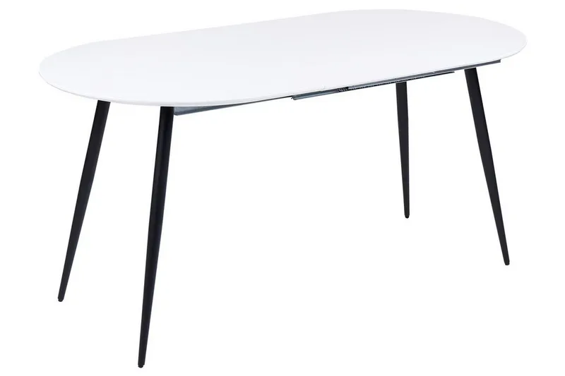 Castellana Matbord Förlängningsbart 120-160x80 cm, Vit/Svart