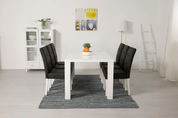 Cibus Matgrupp 180 cm med 6 Viktor Stol - Vit/Svart - Products - Möbler - Bord & matgrupp - Matgrupp