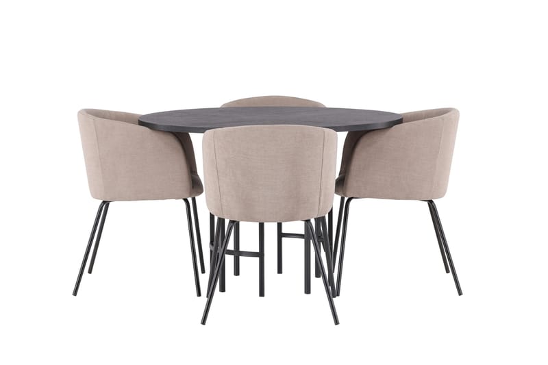 Copenhagen Matgrupp 115 cm Rund med 4 Berit stolar - Beige - Products - Möbler - Bord & matgrupp - Matgrupp