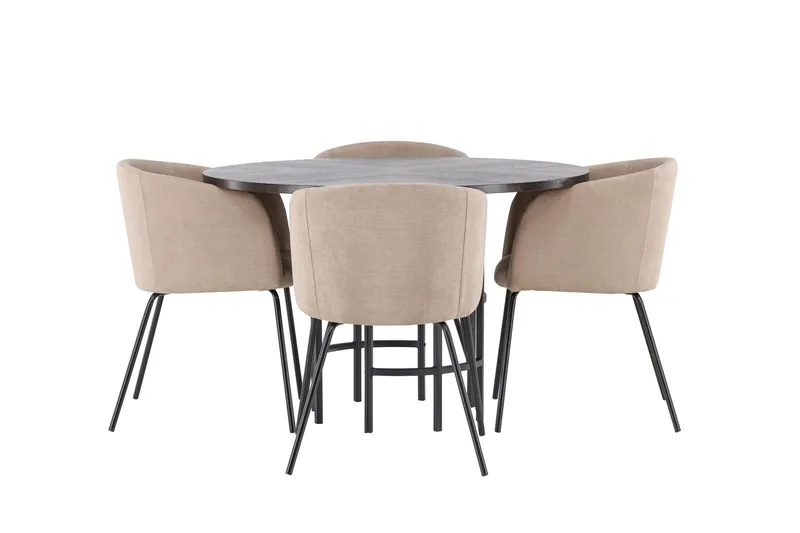 Copenhagen Matgrupp 115 cm Rund med 4 Berit stolar - Beige - Products - Möbler - Bord & matgrupp - Matgrupp