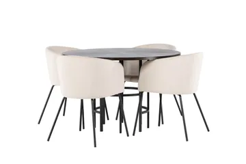 Copenhagen Matgrupp 115 cm Rund med 4 Berit stolar - Beige - Products - Möbler - Bord & matgrupp - Matgrupp
