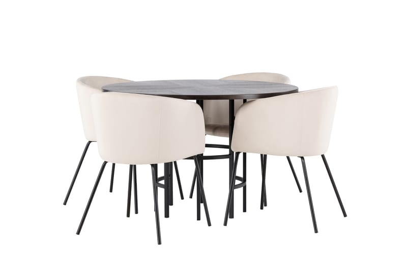 Copenhagen Matgrupp 115 cm Rund med 4 Berit stolar - Beige - Products - Möbler - Bord & matgrupp - Matgrupp