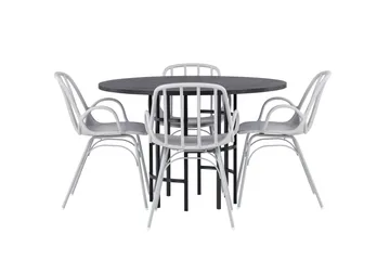 Copenhagen Matgrupp 115 cm Rund med 4 Dyrön stolar - Svart - Products - Möbler - Bord & matgrupp - Matgrupp