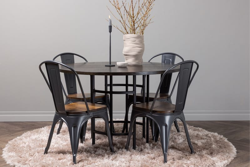 Copenhagen Matgrupp 115 cm Rund med 4 Tempe stolar - Mocca - Products - Möbler - Bord & matgrupp - Matgrupp