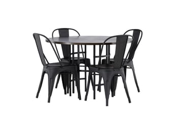 Copenhagen Matgrupp 115 cm Rund med 4 Tempe Stolar - Svart - Products - Möbler - Bord & matgrupp - Matgrupp