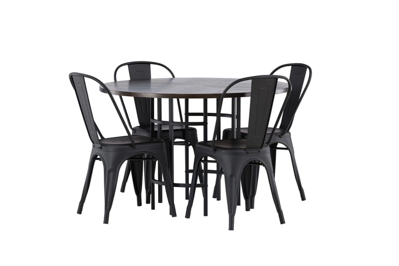 Copenhagen Matgrupp 115 cm Rund med 4 Tempe Stolar - Svart - Products - Möbler - Bord & matgrupp - Matgrupp