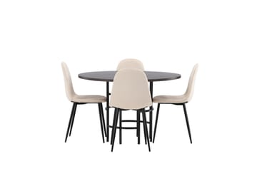 Copenhagen Matgrupp 115 cm Rund med 4 Polar stolar - Beige - Products - Möbler - Bord & matgrupp - Matgrupp