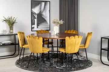 Copenhagen Matgrupp 140 cm Rund med 6 Limhamn stolar - Svart - Products - Möbler - Bord & matgrupp - Matgrupp