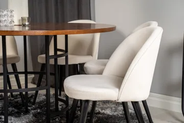 Copenhagen Matgrupp 140 cm Rund med 6 Velvet stolar - Svart - Products - Möbler - Bord & matgrupp - Matgrupp