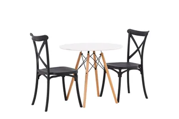 Danburi Matgrupp 60 cm Rund med 2 Crosett stolar - Svart - Products - Möbler - Bord & matgrupp - Matgrupp